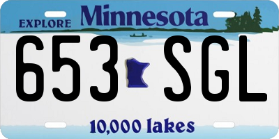 MN license plate 653SGL