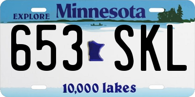 MN license plate 653SKL