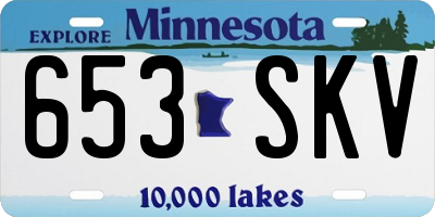MN license plate 653SKV
