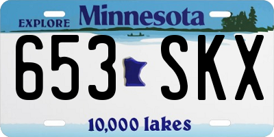 MN license plate 653SKX