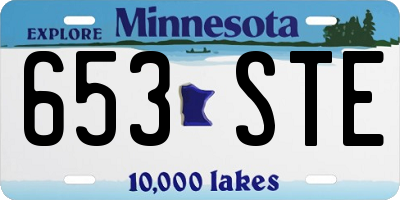 MN license plate 653STE