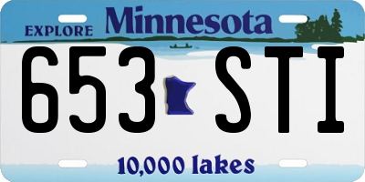 MN license plate 653STI
