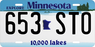 MN license plate 653STO