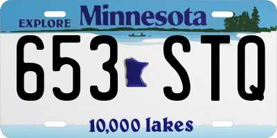 MN license plate 653STQ