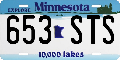 MN license plate 653STS
