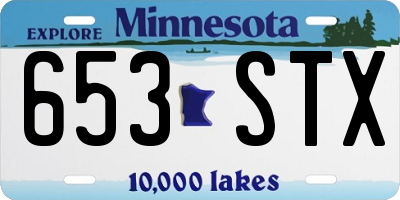 MN license plate 653STX