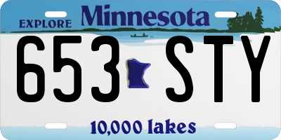 MN license plate 653STY