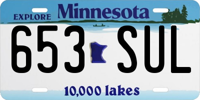 MN license plate 653SUL