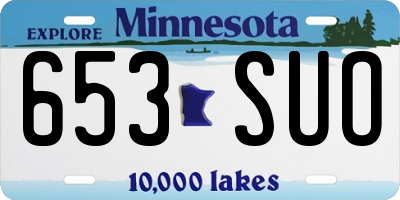 MN license plate 653SUO