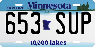 MN license plate 653SUP