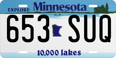 MN license plate 653SUQ