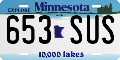 MN license plate 653SUS