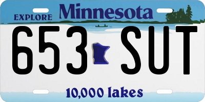 MN license plate 653SUT