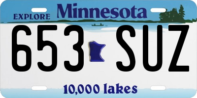 MN license plate 653SUZ