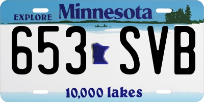 MN license plate 653SVB