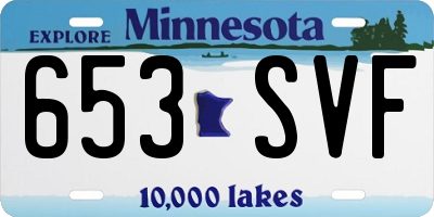 MN license plate 653SVF