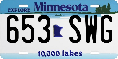 MN license plate 653SWG