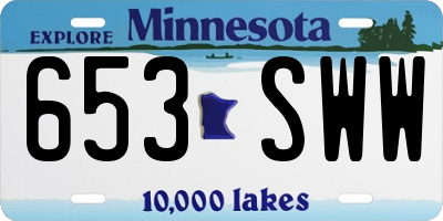 MN license plate 653SWW