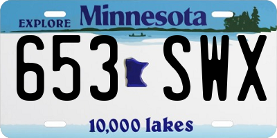 MN license plate 653SWX