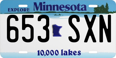 MN license plate 653SXN