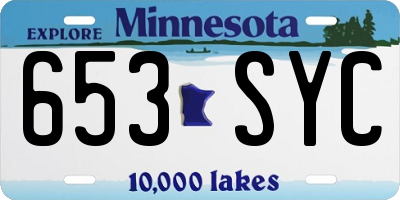 MN license plate 653SYC