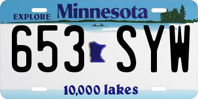 MN license plate 653SYW