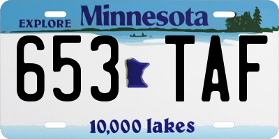 MN license plate 653TAF