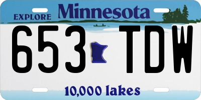 MN license plate 653TDW