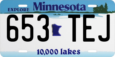 MN license plate 653TEJ