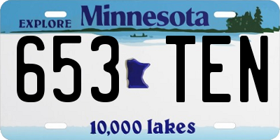 MN license plate 653TEN