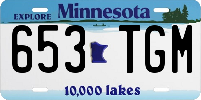 MN license plate 653TGM