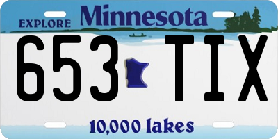 MN license plate 653TIX