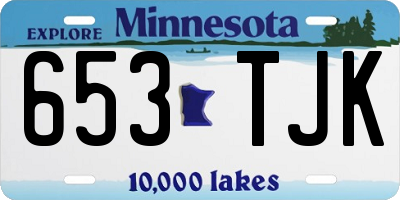 MN license plate 653TJK