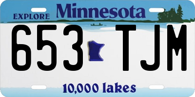 MN license plate 653TJM