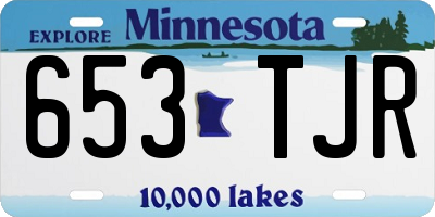 MN license plate 653TJR