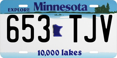 MN license plate 653TJV