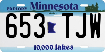 MN license plate 653TJW