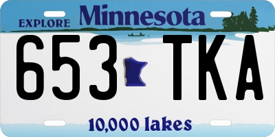 MN license plate 653TKA