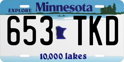 MN license plate 653TKD