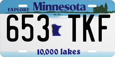 MN license plate 653TKF