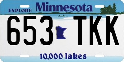 MN license plate 653TKK