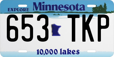 MN license plate 653TKP