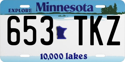 MN license plate 653TKZ