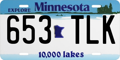 MN license plate 653TLK