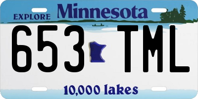 MN license plate 653TML