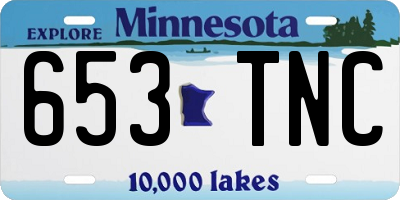 MN license plate 653TNC