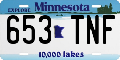 MN license plate 653TNF