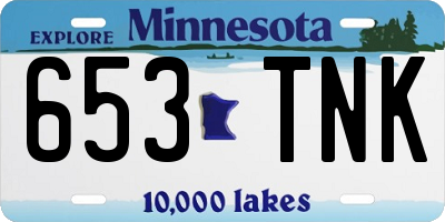 MN license plate 653TNK