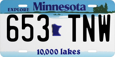 MN license plate 653TNW