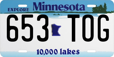MN license plate 653TOG